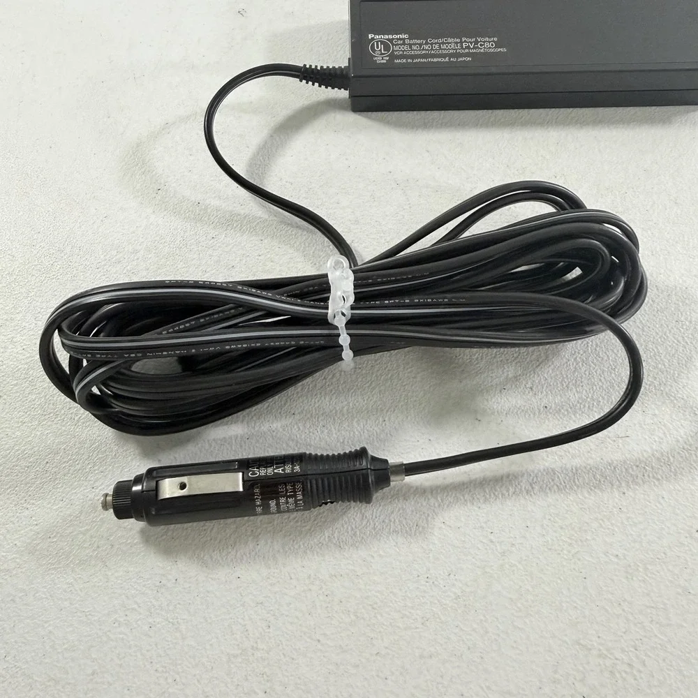 Panasonic PV-C80 Car Battery Cord Power Supply for Omnimovie Camcorder TESTED